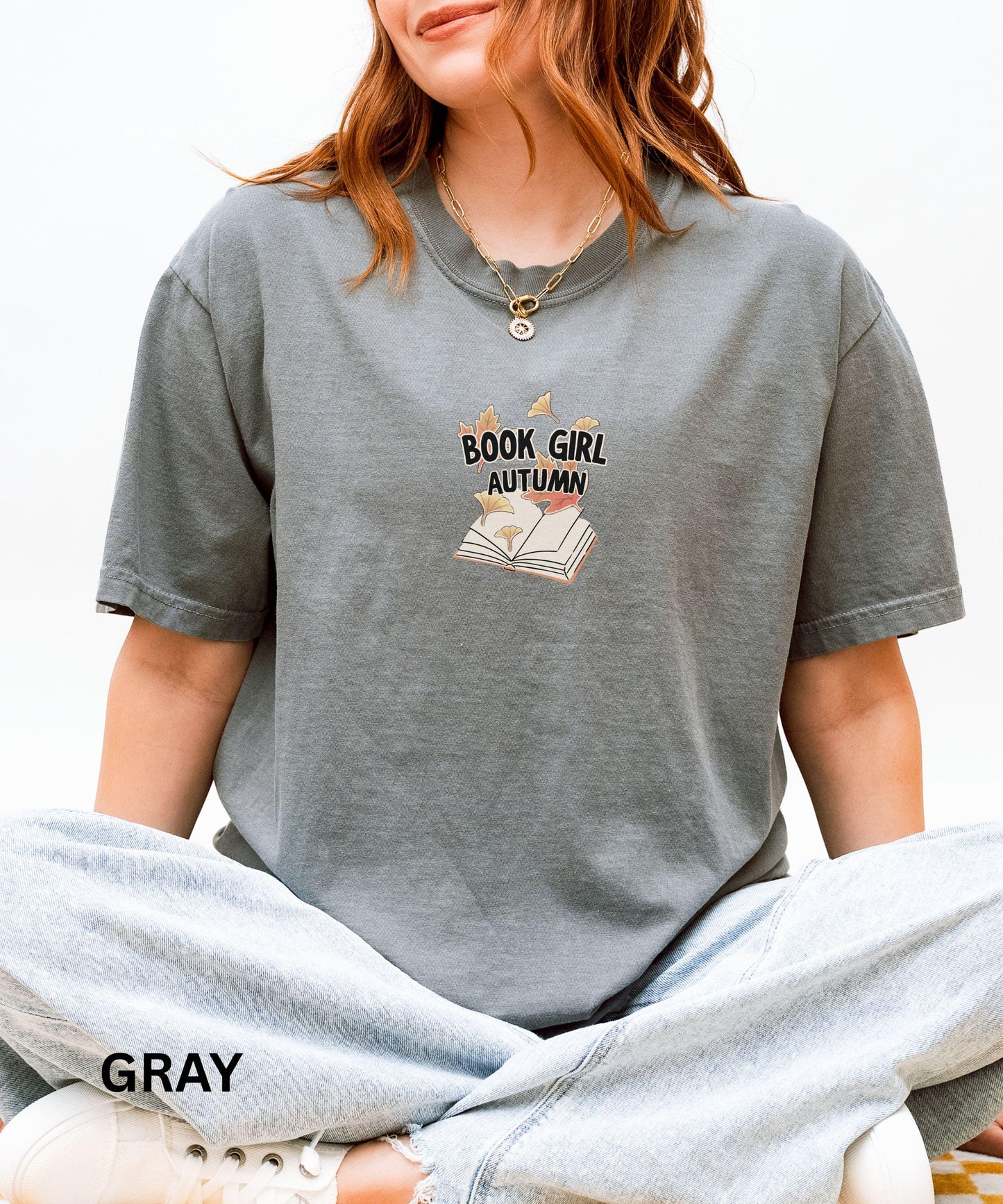 Book Girl Autumn Shirt, Fall Bookish Shirt, Bookish Things, Book Halloween Shirt, Booklover Gift for Fall, Fall Leaves reading TShirt