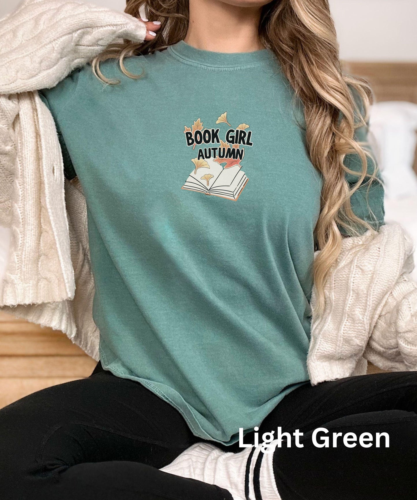 Book Girl Autumn Shirt, Fall Bookish Shirt, Bookish Things, Book Halloween Shirt, Booklover Gift for Fall, Fall Leaves reading TShirt