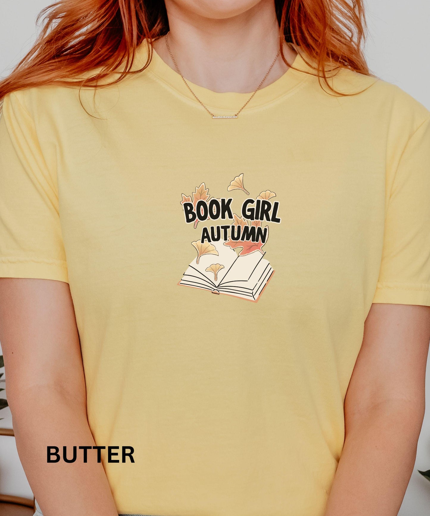 Book Girl Autumn Shirt, Fall Bookish Shirt, Bookish Things, Book Halloween Shirt, Booklover Gift for Fall, Fall Leaves reading TShirt
