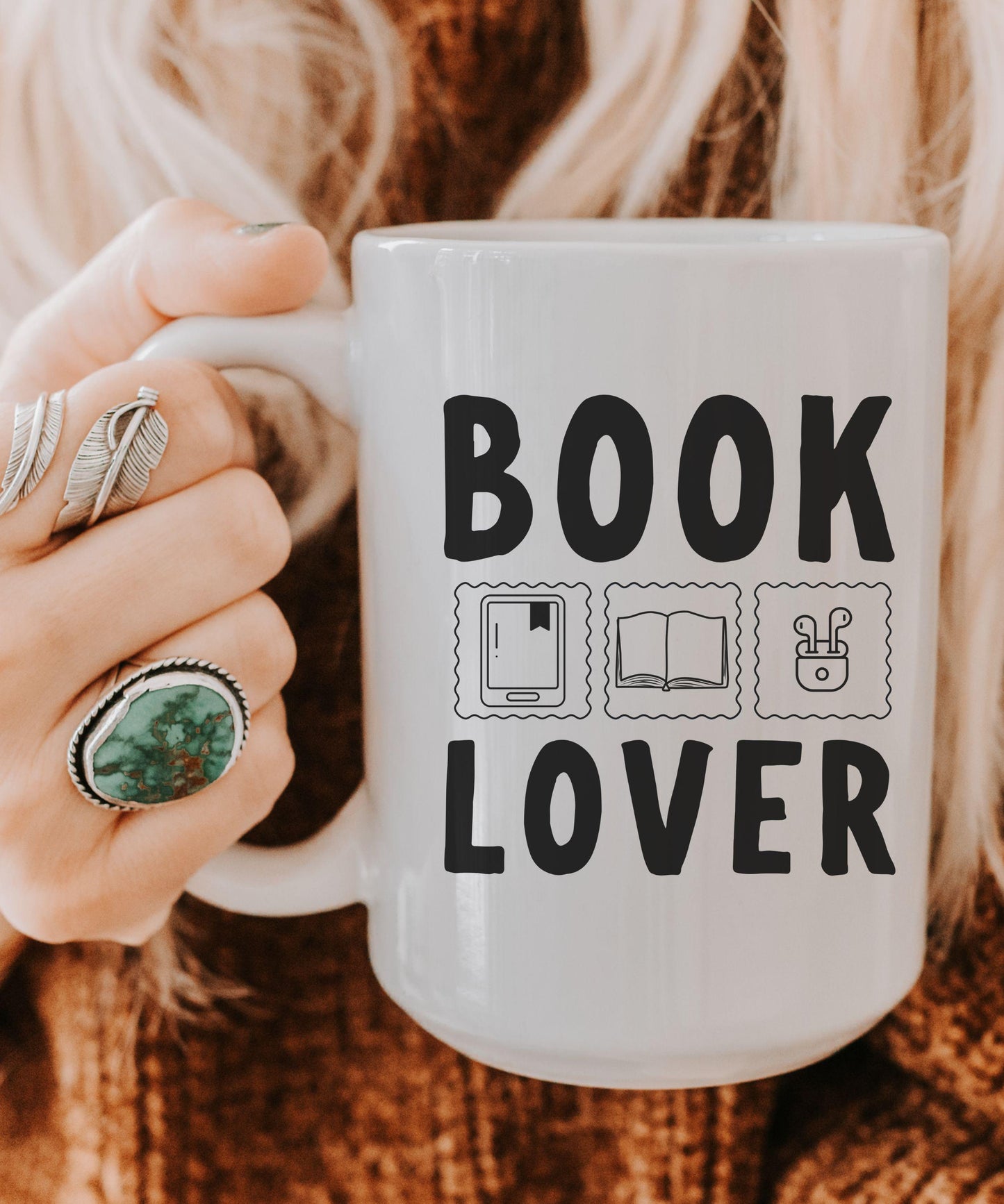 Book Lover Mug, Audiobook Reader Ebook Reader Book Lover Gift, Book Shelf Decor, Bookish Things, Bookish Mug, Bookshelf Mug, Booklover Gift