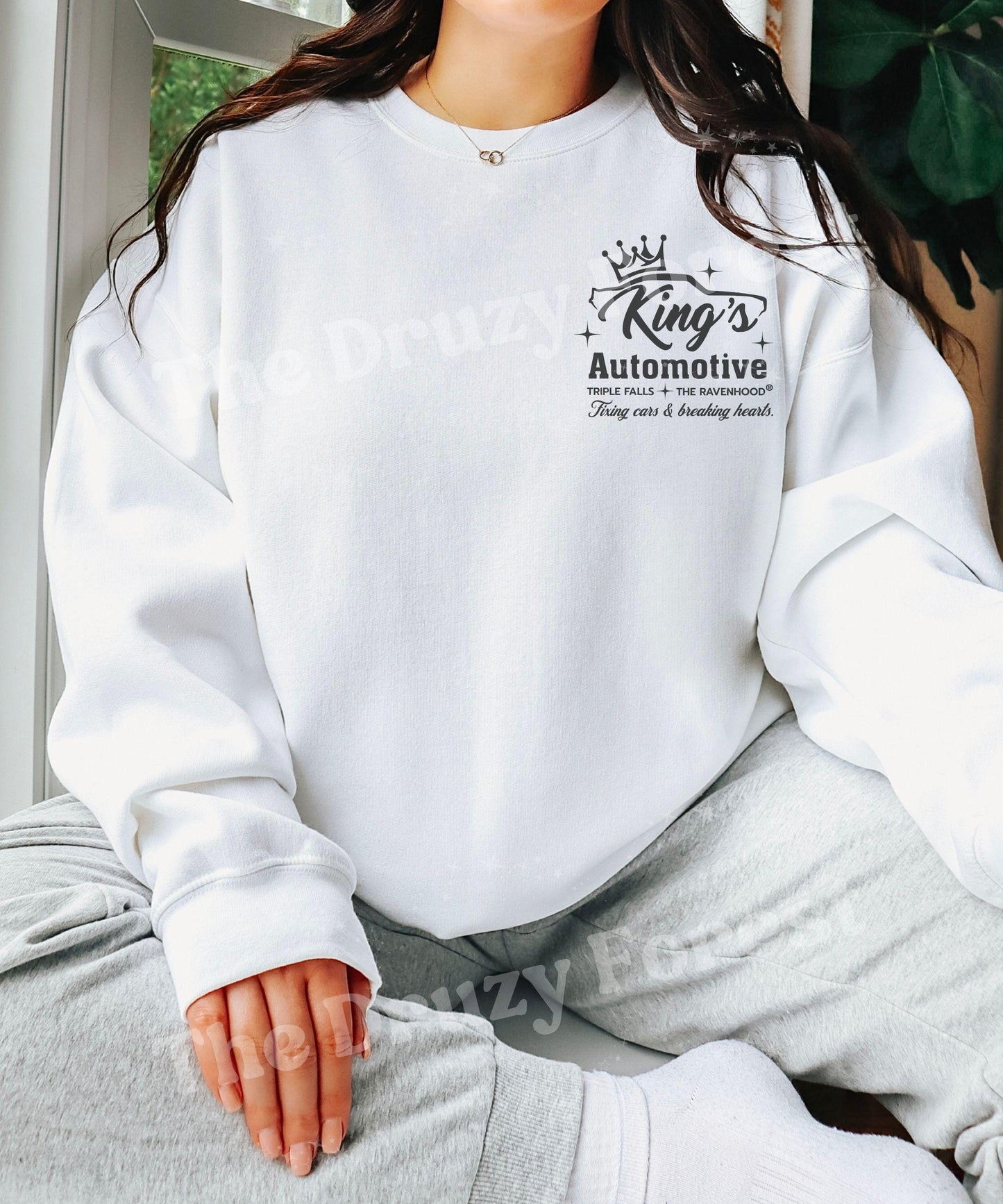 King's Automotive Sweatshirt, Kate Stewart Licensed Book Merch, The Ravenhood Sweatshirt, Flock Dom and Sean Shirt, Triple Falls Sweatshirt