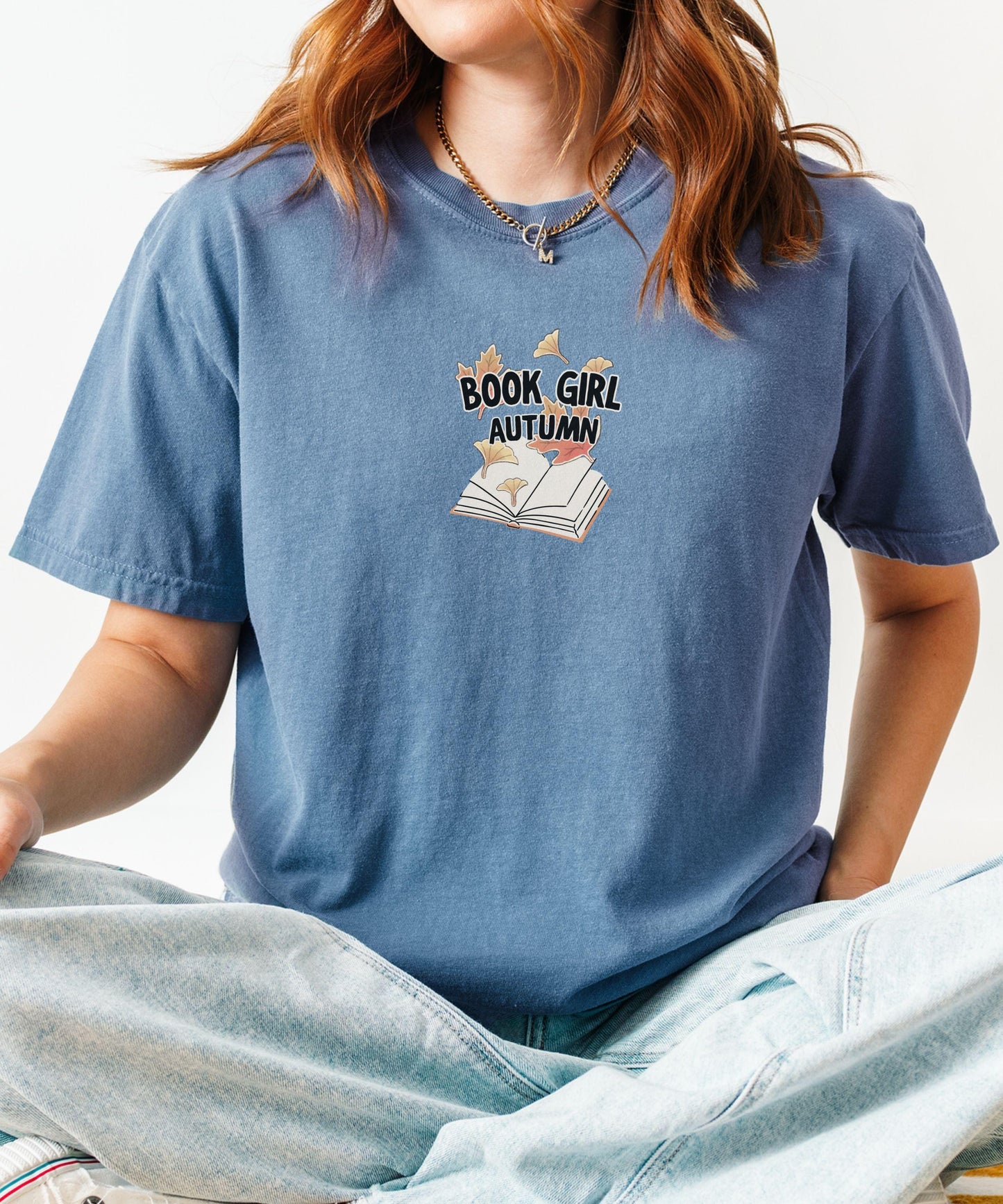 Book Girl Autumn Shirt, Fall Bookish Shirt, Bookish Things, Book Halloween Shirt, Booklover Gift for Fall, Fall Leaves reading TShirt