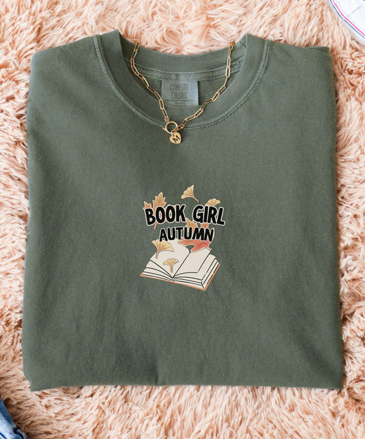 Book Girl Autumn Shirt, Fall Bookish Shirt, Bookish Things, Book Halloween Shirt, Booklover Gift for Fall, Fall Leaves reading TShirt