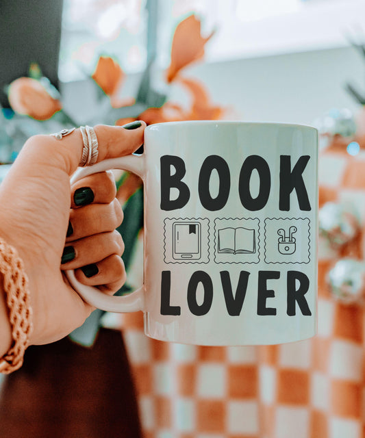 Book Lover Mug, Audiobook Reader Ebook Reader Book Lover Gift, Book Shelf Decor, Bookish Things, Bookish Mug, Bookshelf Mug, Booklover Gift