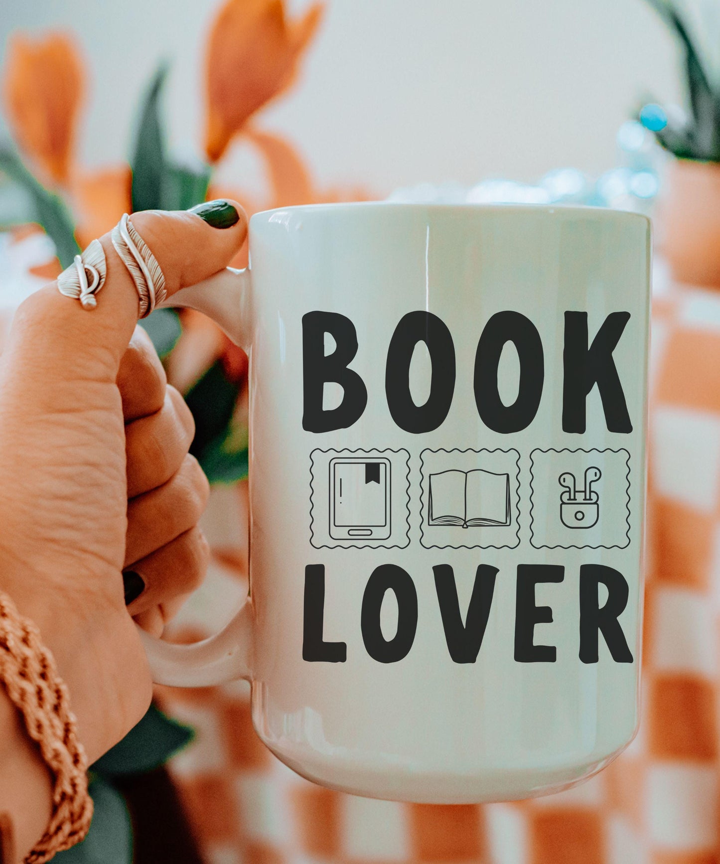 Book Lover Mug, Audiobook Reader Ebook Reader Book Lover Gift, Book Shelf Decor, Bookish Things, Bookish Mug, Bookshelf Mug, Booklover Gift