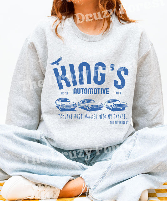 King's Automotive Sweatshirt, Ravenhood Series Merch, Licensed Kate Stewart Book Merch, The Ravenhood Sweatshirt, Romance Book Merch, S-3XL