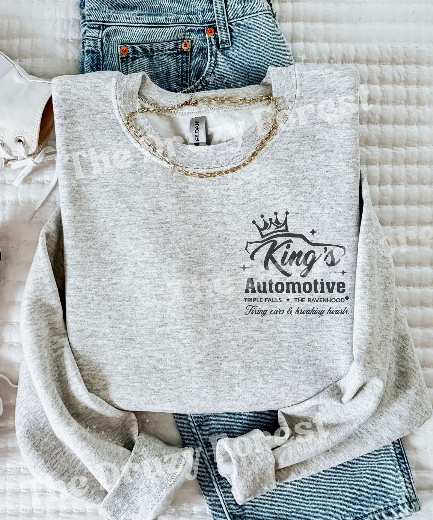 King's Automotive Sweatshirt, Kate Stewart Licensed Book Merch, The Ravenhood Sweatshirt, Flock Dom and Sean Shirt, Triple Falls Sweatshirt