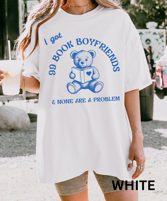 Bookish Meme Shirt: I got 99 Book Boyfriends Shirt, Dark Romance Book Merch, Morally Gray Romantasy Gifts, Smut Reader Shirt, Booktok Merch