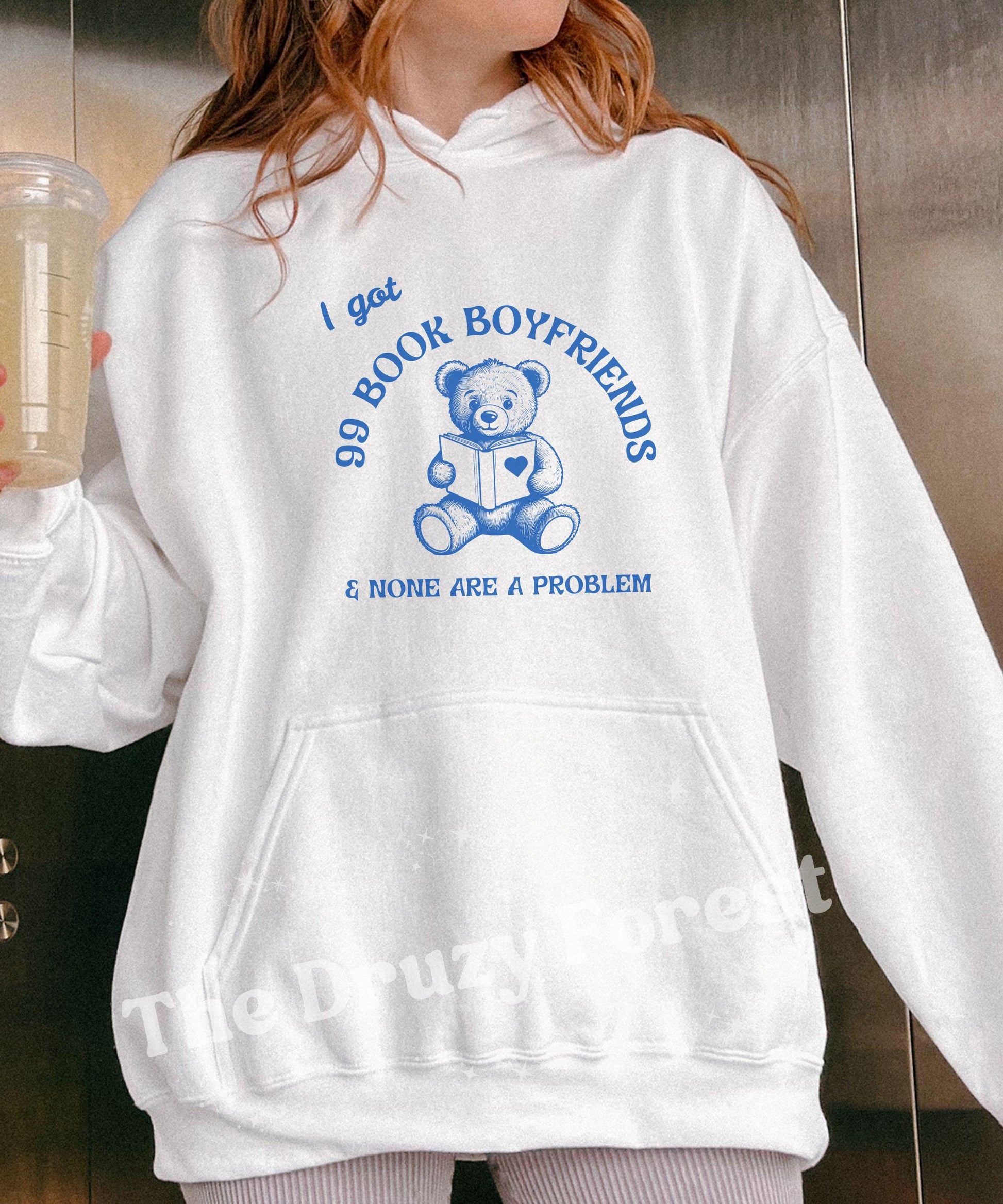 Bookish Meme Hoodie: 99 Book Boyfriends Hoodie Smut Reader Shirt, Bookworm Hoodie Romantasy Sweatshirt Bookish Bear Hoodie Booktok Merch