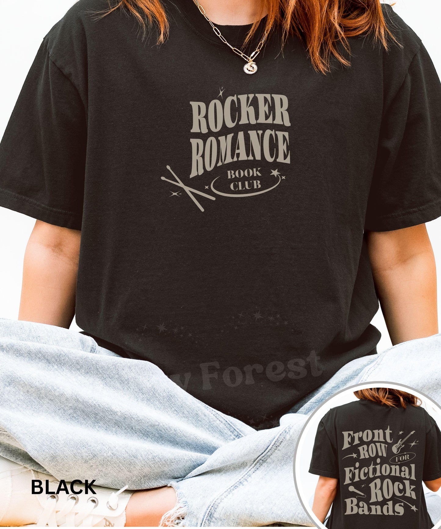 Rocker Romance Book Club T-Shirt: Booktok Merch, Dark Romance Book Merch, Book Tropes, Fictional Rock Bands Why Choose Book Boyfriends Shirt