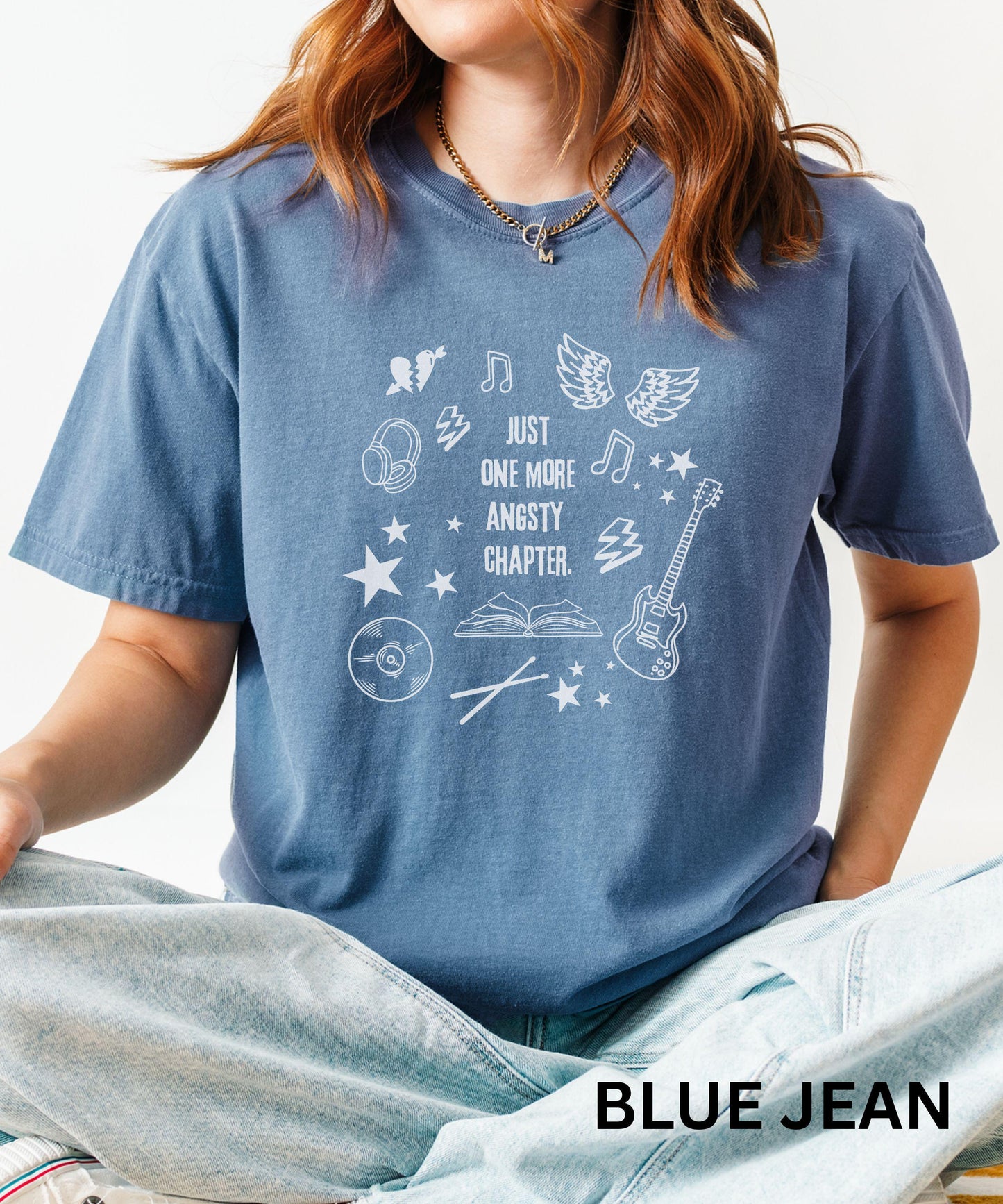Rock Romance Book Shirt: Just One More Angsty Chapter Tshirt, Dark Romance Shirt, Booklover Gifts, Booktok Merch, Music Romance Reader Merch