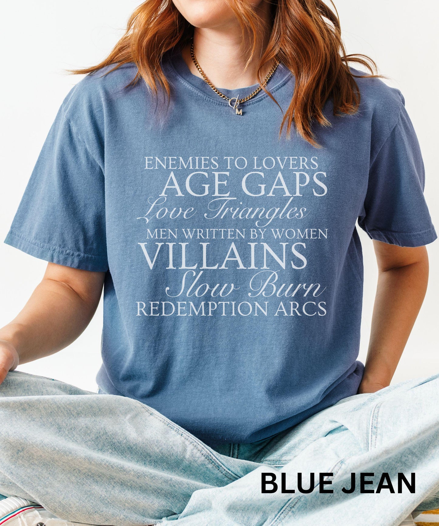 Book Tropes TShirt: Enemies To Lovers Slow Burn Shirt, Men Written By Women Shirt, Villain Lover Booklover Gift, Author Shirt, Booktok Merch