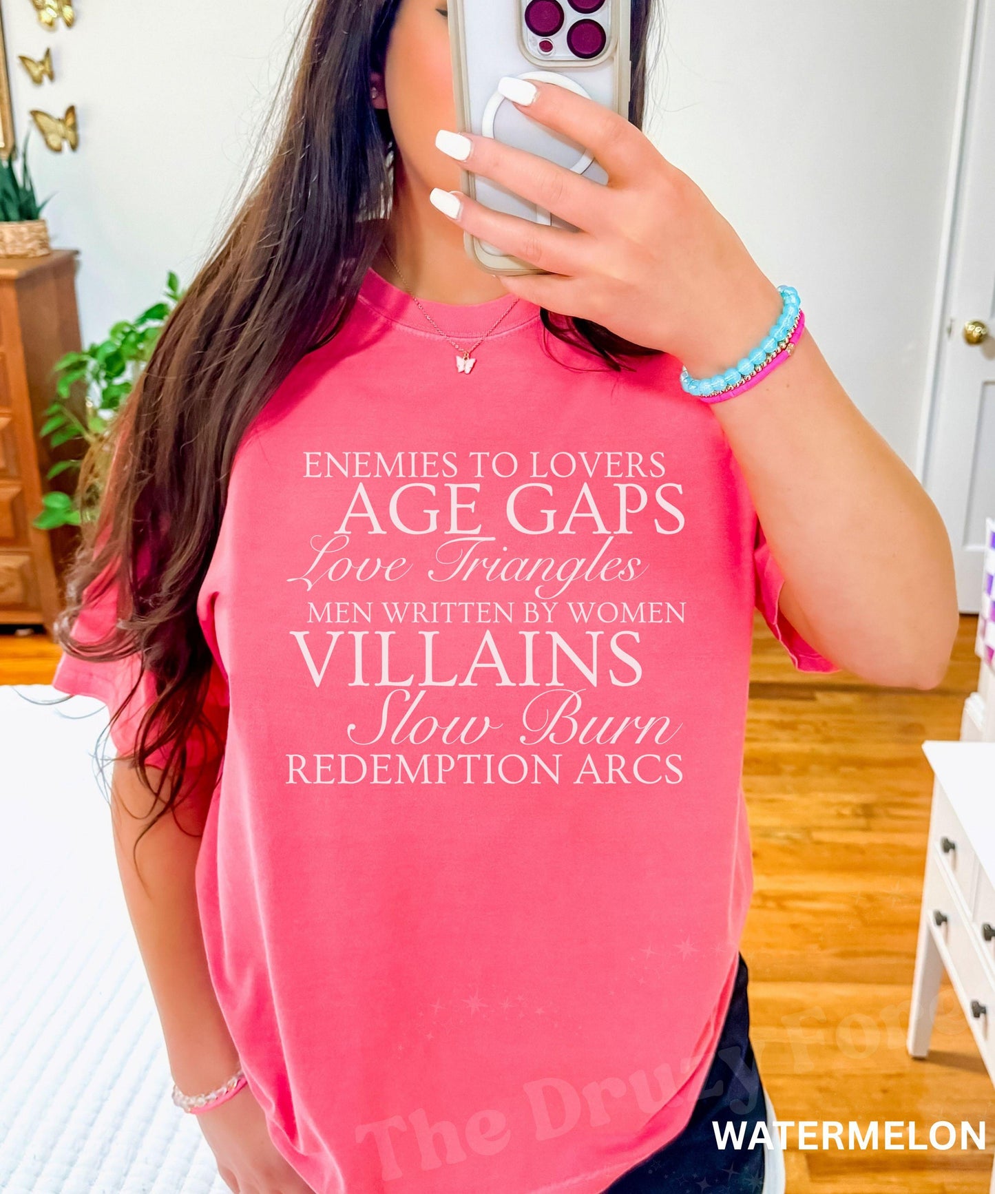 Book Tropes TShirt: Enemies To Lovers Slow Burn Shirt, Men Written By Women Shirt, Villain Lover Booklover Gift, Author Shirt, Booktok Merch