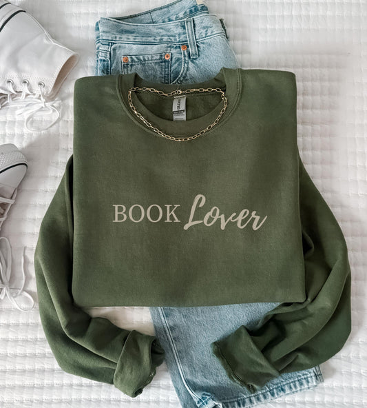 Cozy Book Lover PRINTED Sweatshirt, Bookworm Sweatshirt, Booklover Sweater, Bookish Crewneck, Subtle Book Merch, Romance Book Merch