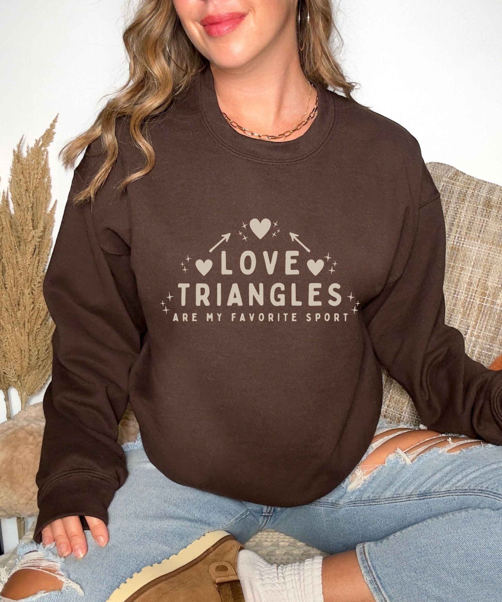 Love Triangles Sweatshirt, Love Triangles Are My Favorite Sport, Book Trope Shirt Romance Book Merch Romantasy Merch Morally Gray Sweatshirt