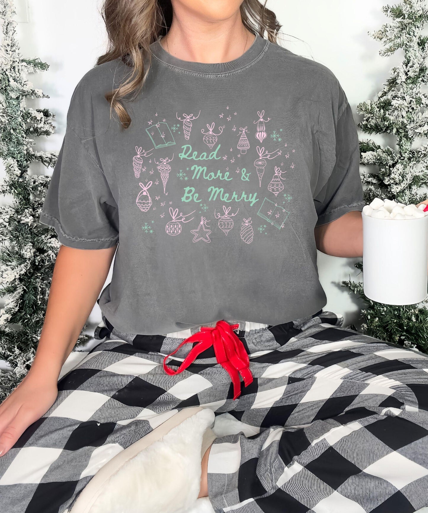 Read More And Be Merry Shirt, Bookish Christmas Shirt, Christmas Book Shirt, Holiday Shirts for Book Lovers, Bookish Tshirts