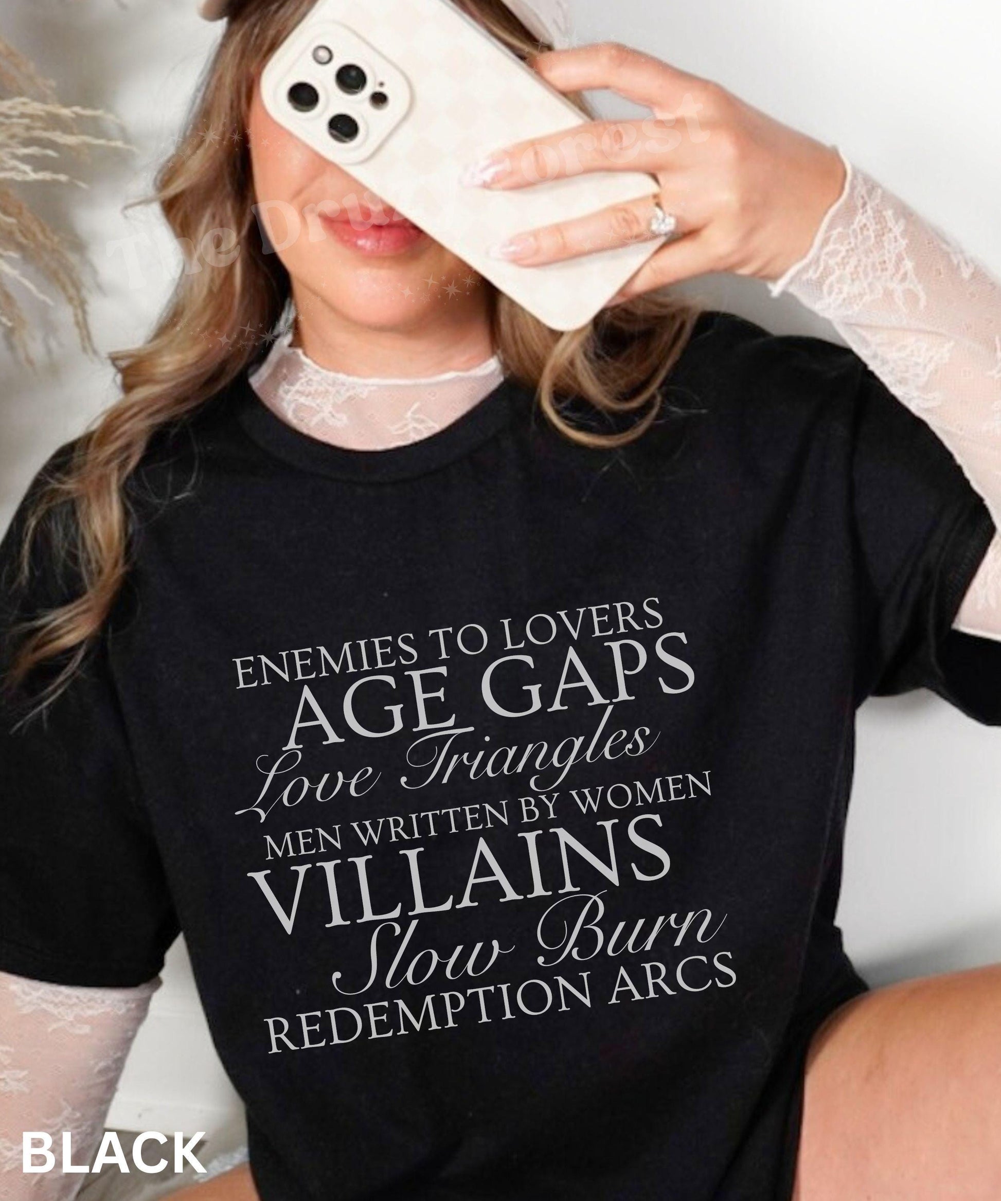 Book Tropes TShirt: Enemies To Lovers Slow Burn Shirt, Men Written By Women Shirt, Villain Lover Booklover Gift, Author Shirt, Booktok Merch