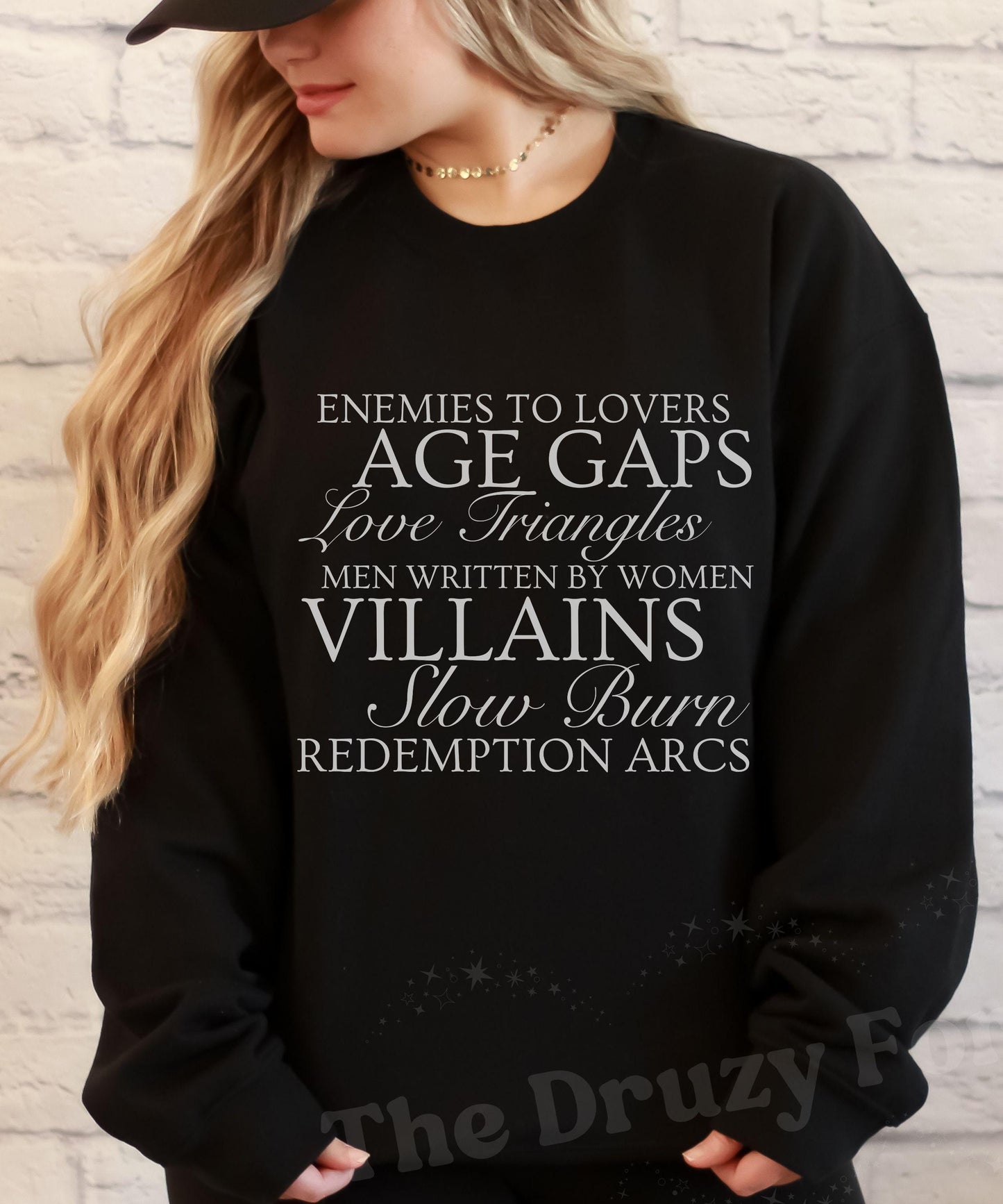 Book Tropes Sweatshirt, Slow Burn Enemies to Lovers,Men Written By Women Sweatshirt, Dark Romance Villain Lover Sweatshirt Author Gifts