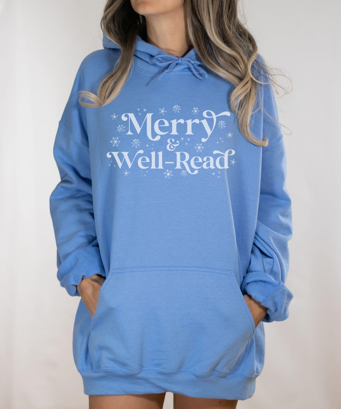 Merry and Well-Read Hoodie, Well Read Woman Feminist Sweatshirt For Book Lovers, Christmas Reading Hoodie, Christmas Book Merch