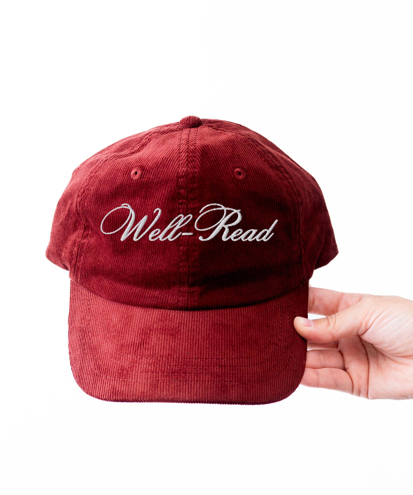 Well-Read Embroided Corduroy Hat, Bookish Hat for Fall Gift for Booklovers, Well Read Woman, Booklover Hat, Bookish Things, Feminist Gifts