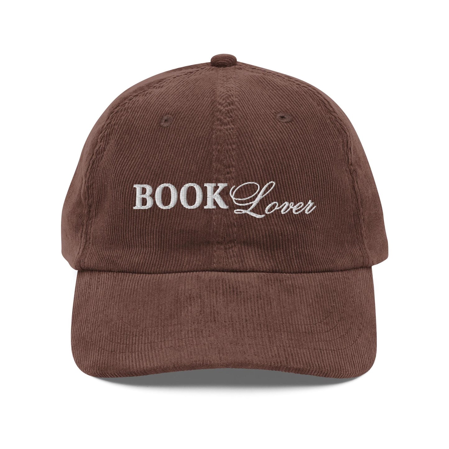 Book Lover Embroidered Corduroy Hat, Vintage corduroy cap, Bookish Hat