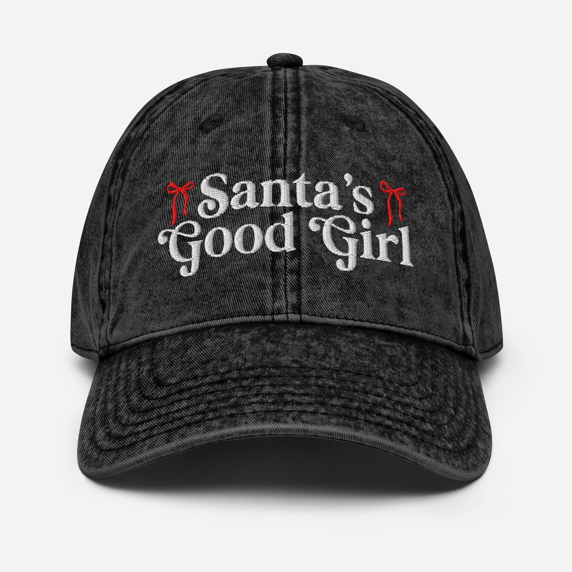 Santa&#39;s Good Girl Vintage Cotton Twill Cap, Bookish Hat
