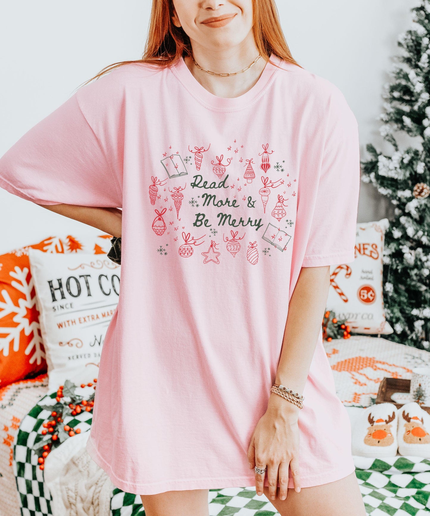 Read More And Be Merry Shirt, Bookish Christmas Shirt, Christmas Book Shirt, Holiday Shirts for Book Lovers, Bookish Tshirts