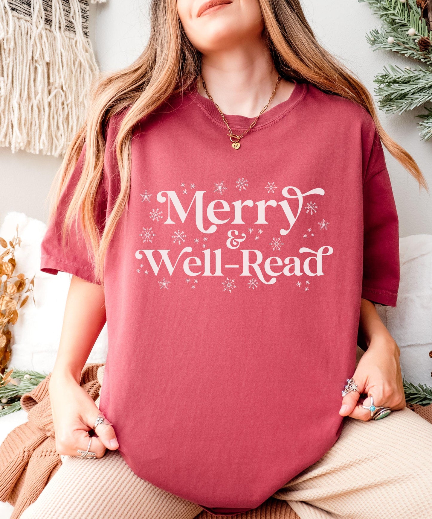 Merry and Well-Read Shirt, Bookish Christmas Shirt, Christmas Book Shirt, Feminist Holiday Shirts for Book Lovers, Well Read Tshirt