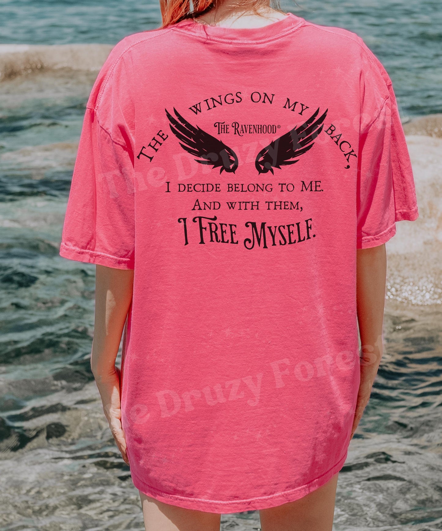 The Ravenhood Licensed Kate Stewart Book Merch, And Then I'm Flying, Cecilia Horner Raven Wings On My Back Quote, Ravenhood Series Shirt