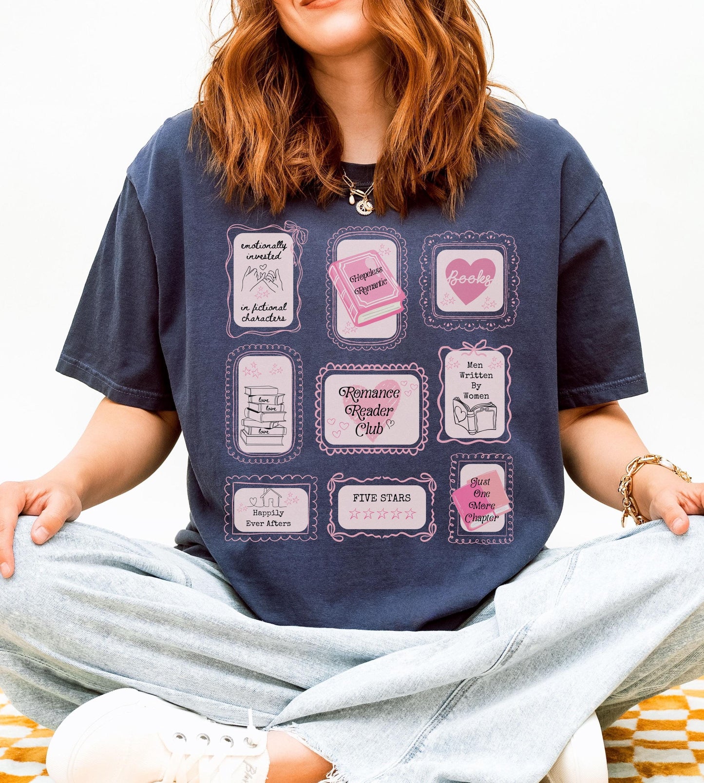 Romance Reader Club Bookish Stamp Shirt, Hopeless Romantic Book Trope Shirt, Booklover Gift, Spice Reader Small Town Romance Book Club Shirt