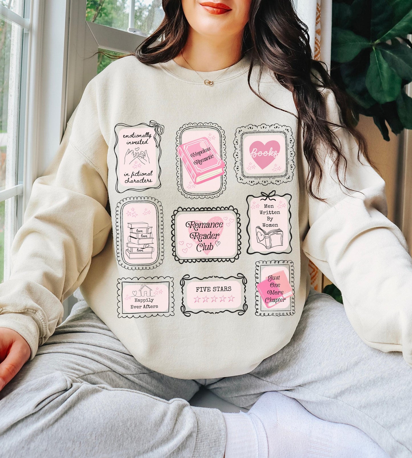 Romance Reader Club Bookish Stamp Sweatshirt, Hopeless Romantic Book Trope Shirt, Spice Reader Book lover Gift, Small Town Romance Crewneck