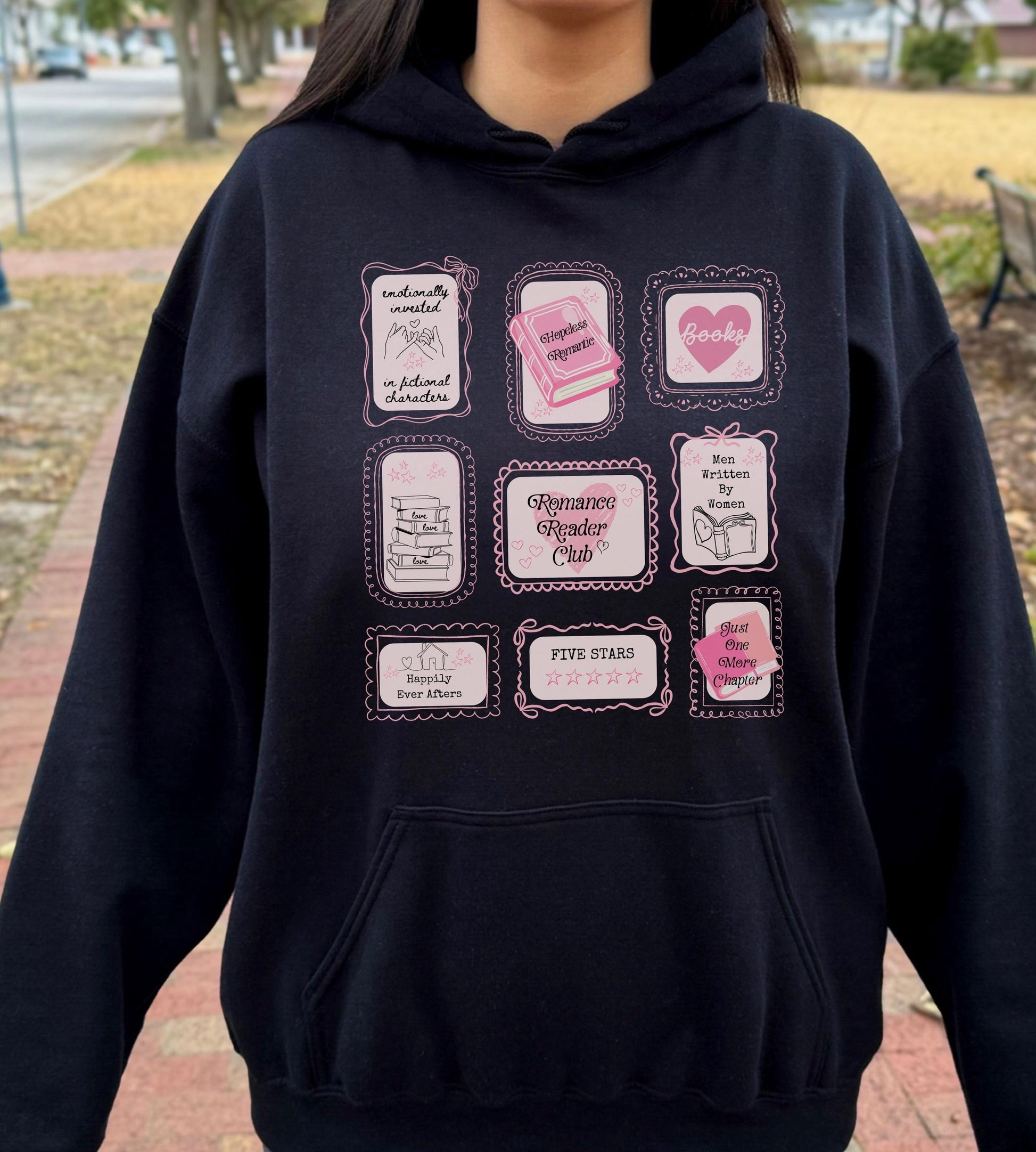 Romance Reader Club Bookish Stamp Hoodie, Hopeless Romantic Book Trope Sweatshirt, Spice Reader Book lover Gift, Small Town Romance Hoodie