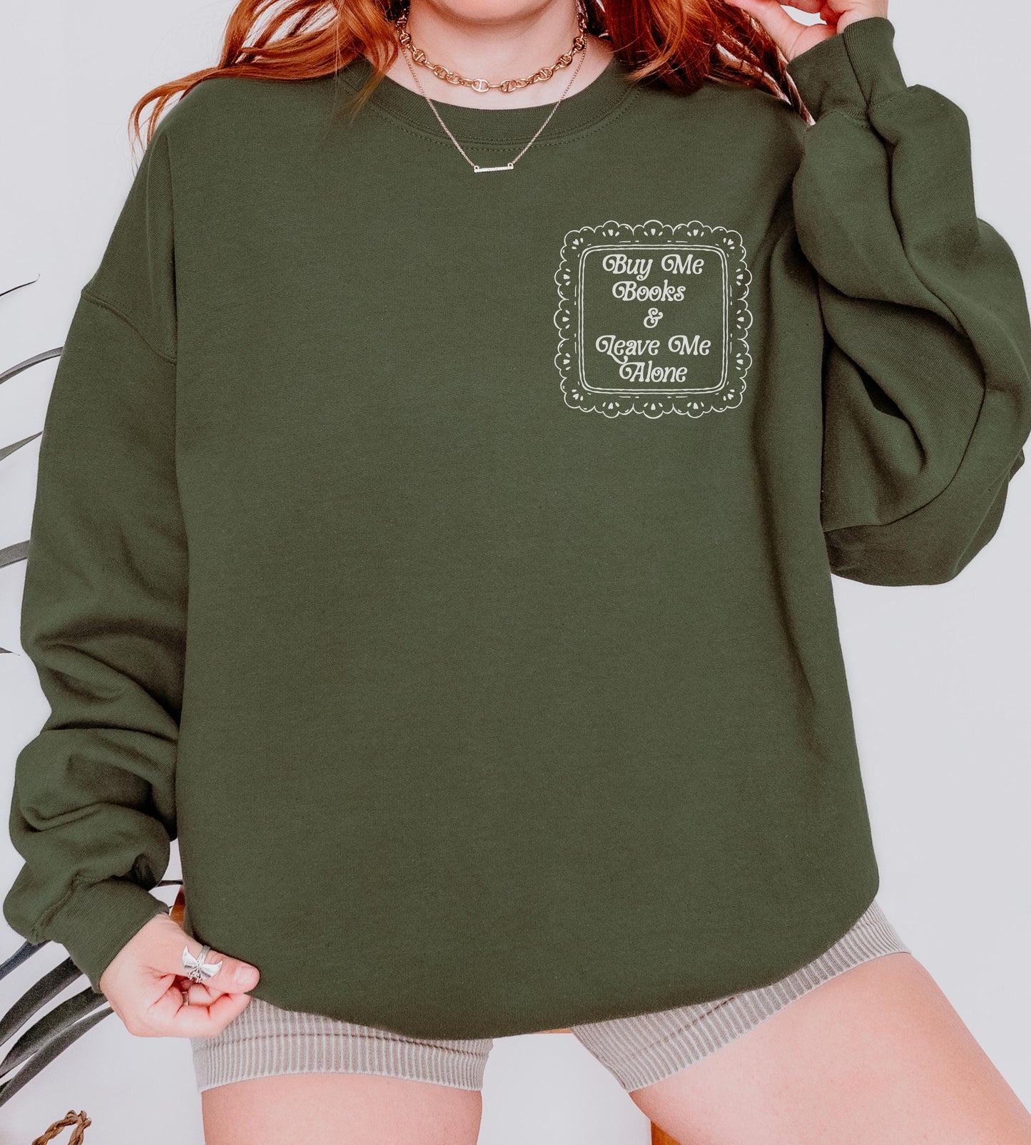 Buy Me Books and Leave Me Alone Sweatshirt, Booktrovert Booklover Gift, Bookish Shirts for Moms, Tired Mom Coquette Reading Sweatshirt