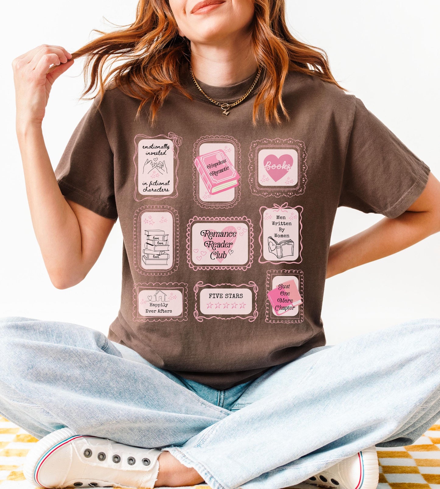 Romance Reader Club Bookish Stamp Shirt, Hopeless Romantic Book Trope Shirt, Booklover Gift, Spice Reader Small Town Romance Book Club Shirt