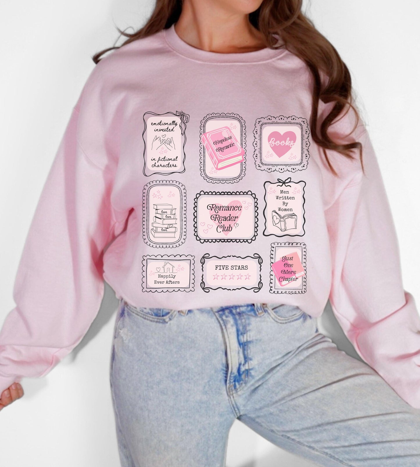 Romance Reader Club Bookish Stamp Sweatshirt, Hopeless Romantic Book Trope Shirt, Spice Reader Book lover Gift, Small Town Romance Crewneck