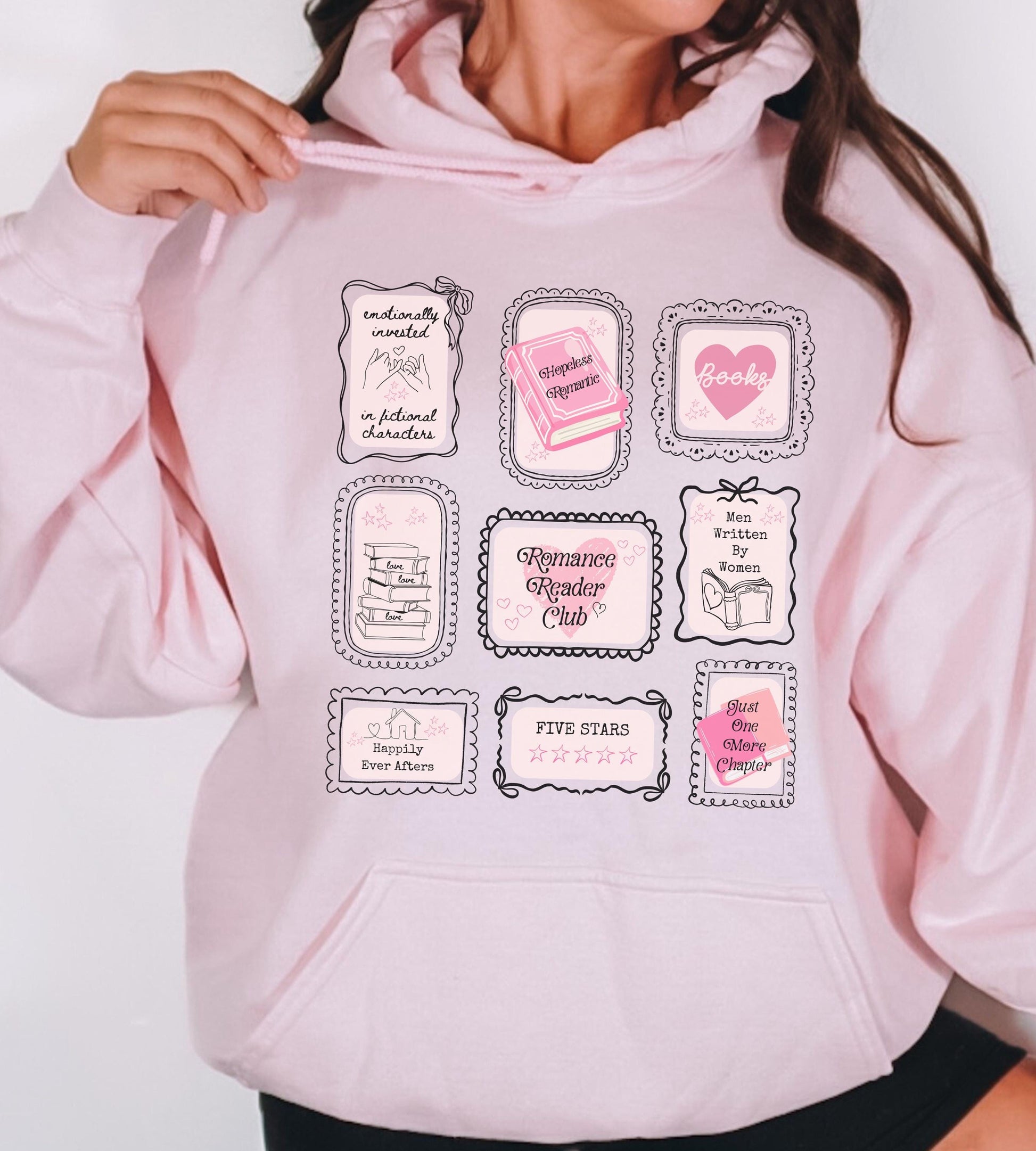 Romance Reader Club Bookish Stamp Hoodie, Hopeless Romantic Book Trope Sweatshirt, Spice Reader Book lover Gift, Small Town Romance Hoodie