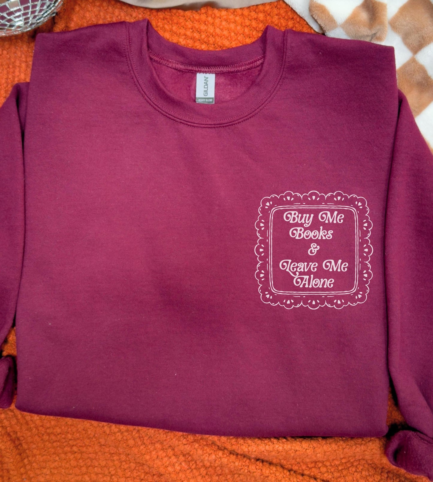 Buy Me Books and Leave Me Alone Sweatshirt, Booktrovert Booklover Gift, Bookish Shirts for Moms, Tired Mom Coquette Reading Sweatshirt