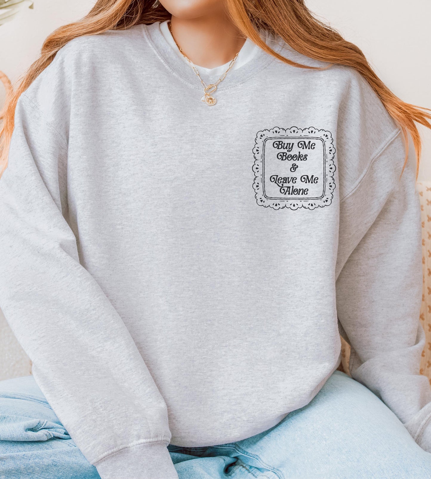 Buy Me Books and Leave Me Alone Sweatshirt, Booktrovert Booklover Gift, Bookish Shirts for Moms, Tired Mom Coquette Reading Sweatshirt