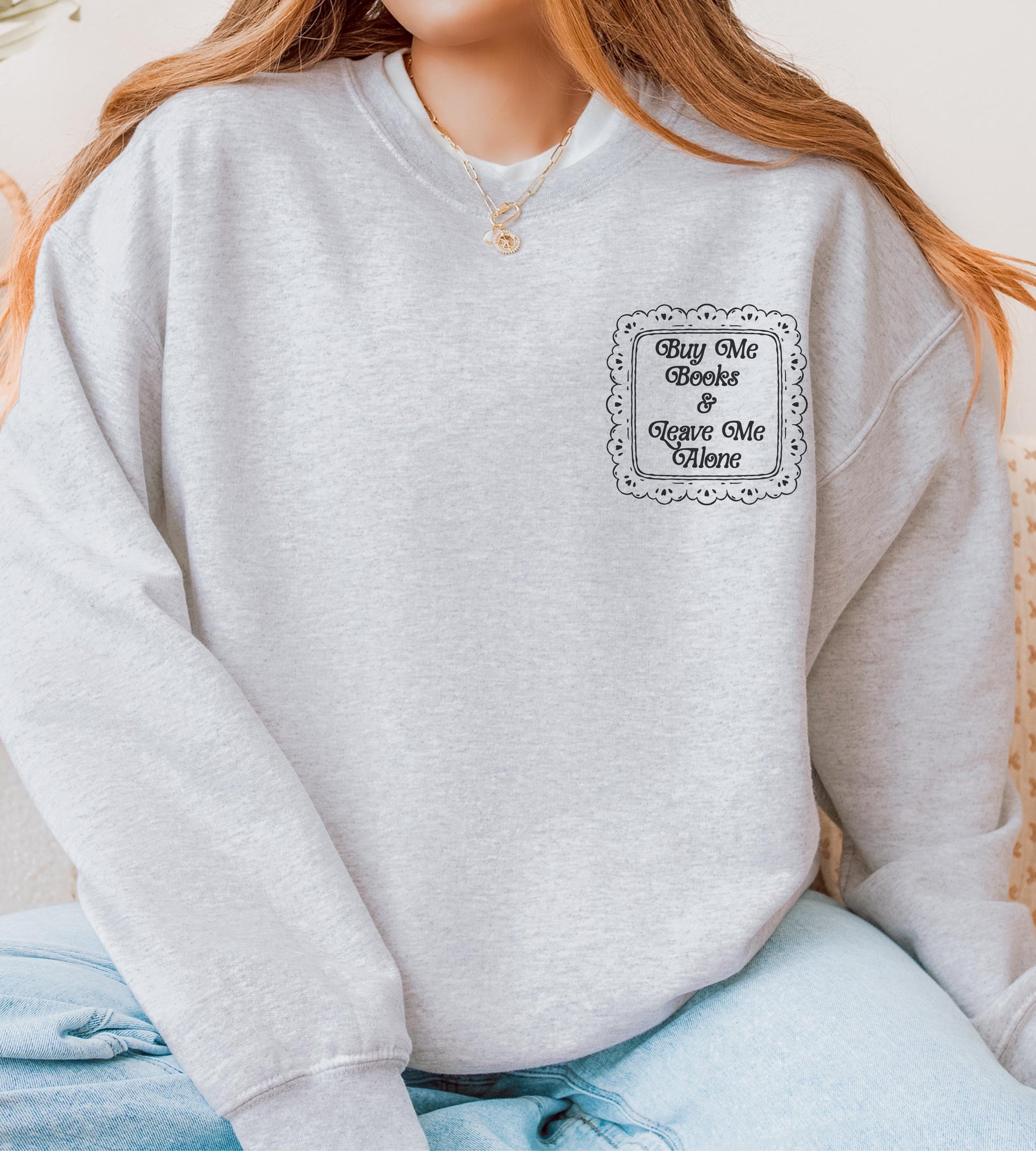 Buy Me Books and Leave Me Alone Sweatshirt, Booktrovert Booklover Gift, Bookish Shirts for Moms, Tired Mom Coquette Reading Sweatshirt
