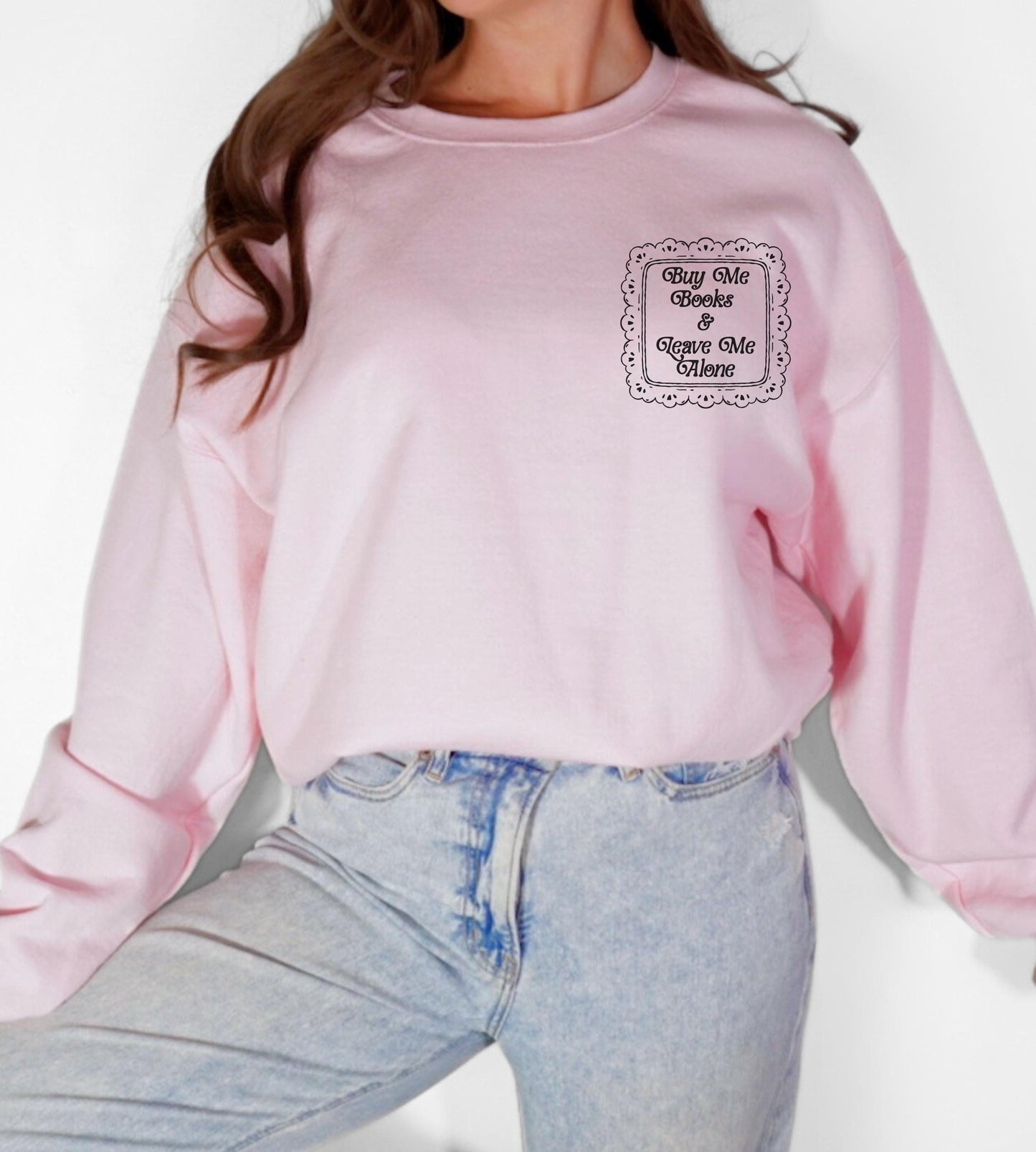 Buy Me Books and Leave Me Alone Sweatshirt, Booktrovert Booklover Gift, Bookish Shirts for Moms, Tired Mom Coquette Reading Sweatshirt