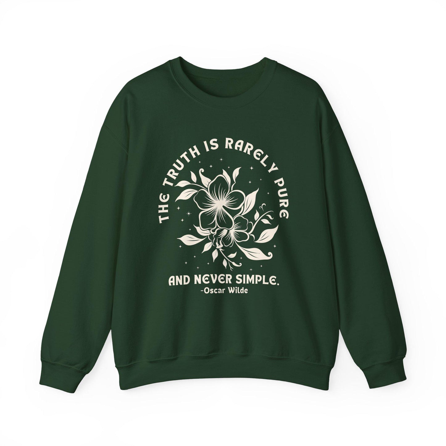 Oscar Wilde Literary Quote Sweatshirt: The Truth Is Rarely Pure And Never Simple, Poetcore Shirt, Classic Literature Book Lover Crewneck