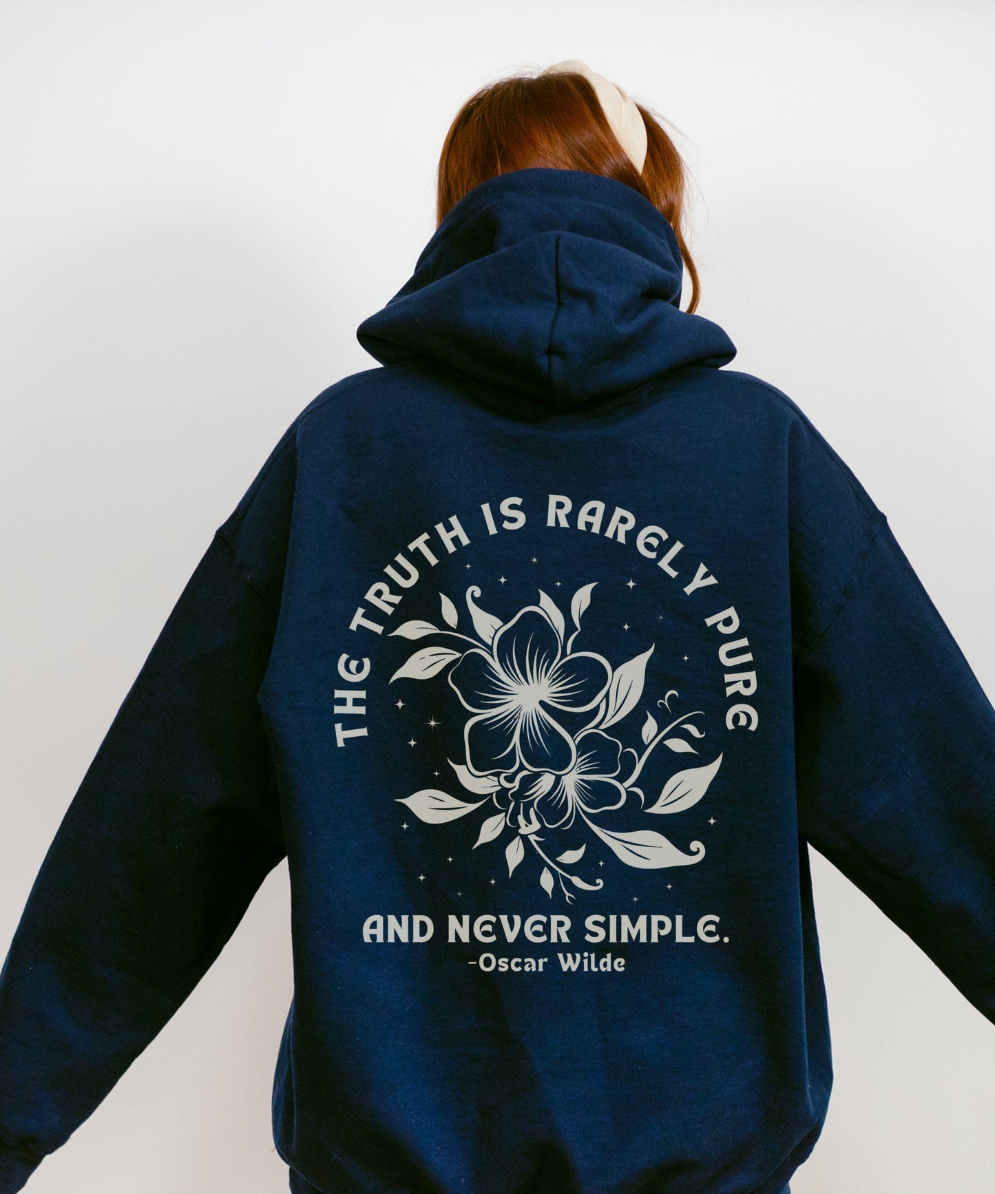 Oscar Wilde Literary Quote Hoodie: The Truth Is Rarely Pure And Never Simple, Poetcore Sweatshirt, Classic Literature Book Lover Sweatshirt