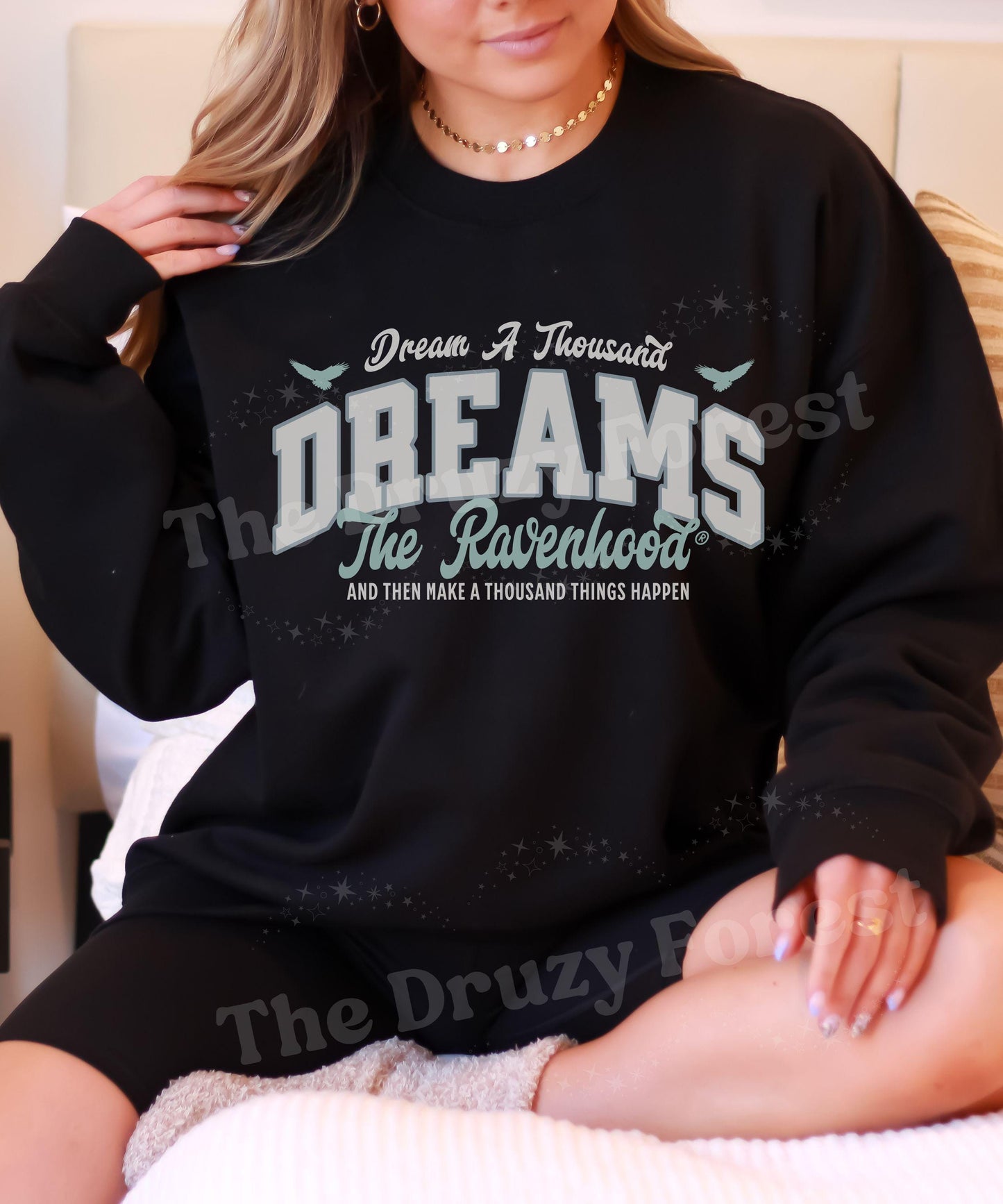 Ravenhood Sweatshirt Dream a Thousand Dreams, Licensed Kate Stewart Book Merch, Tobias King Exodus Book Quote Crewneck Sweater,
