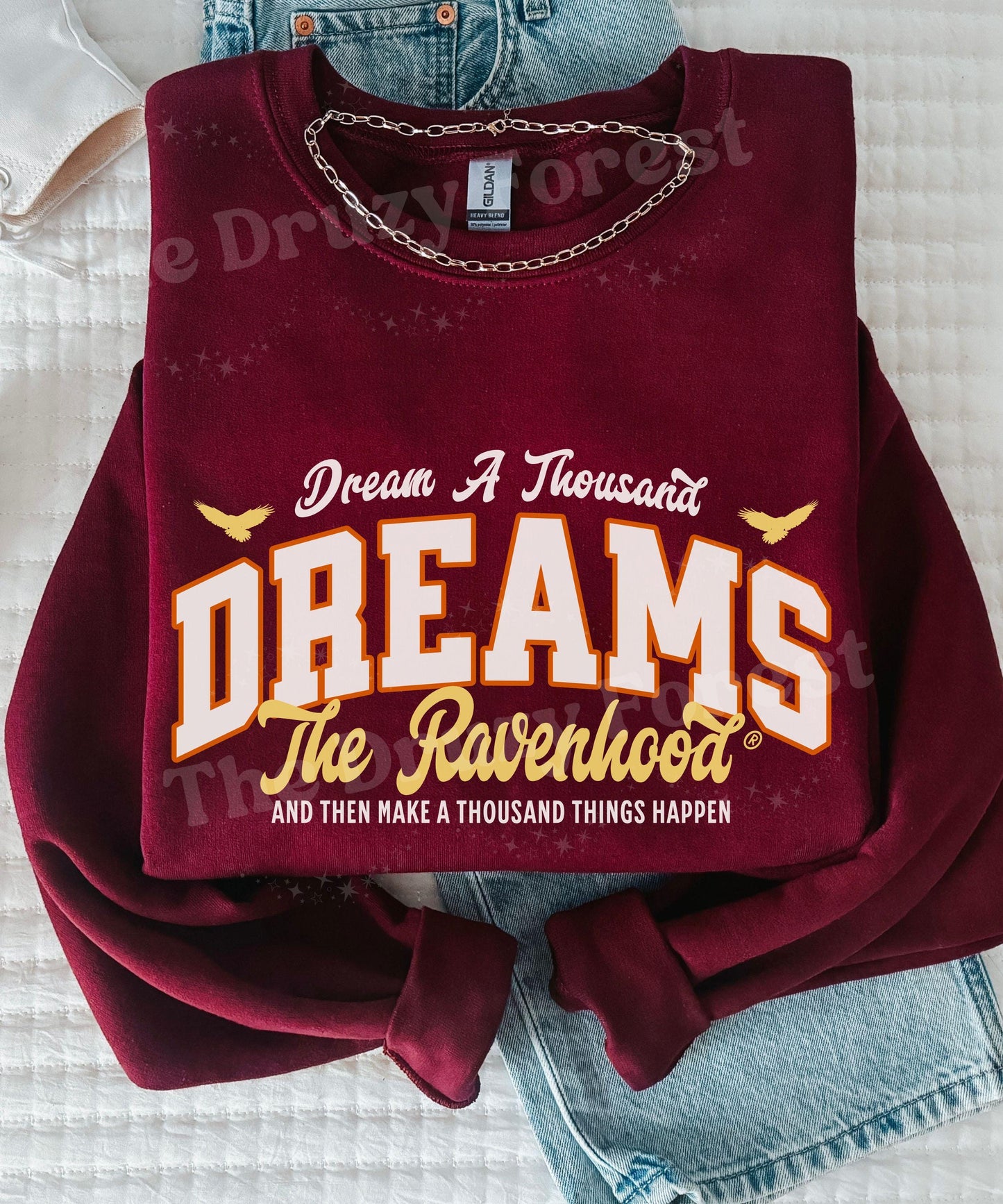 Ravenhood Sweatshirt Dream a Thousand Dreams, Licensed Kate Stewart Book Merch, Tobias King Exodus Book Quote Crewneck Sweater,