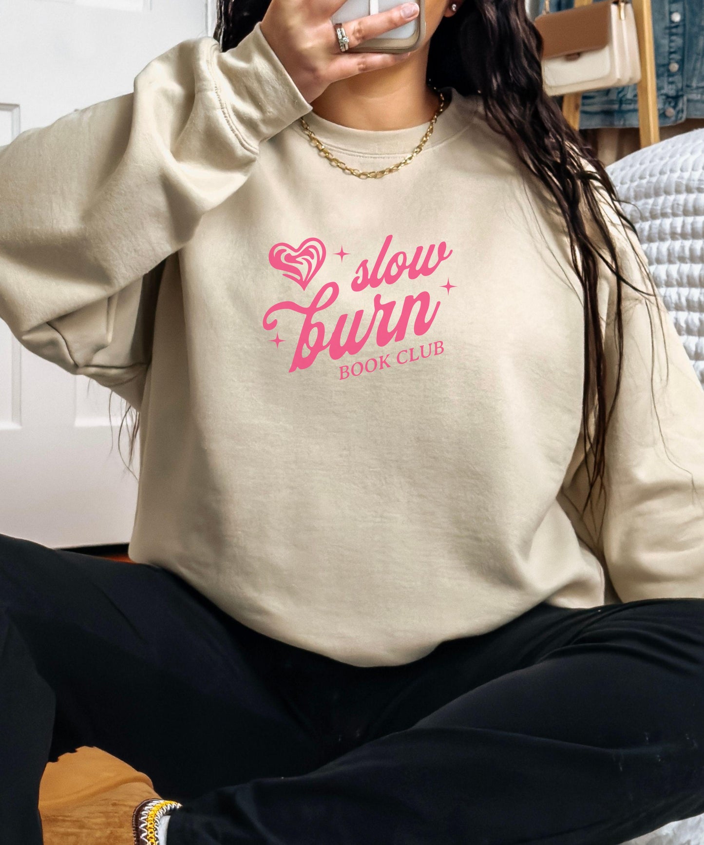 Slow Burn Book Club Sweatshirt, Book Related Gifts, Smut reader Sweatshirt, Book Trope Shirt, Romance Book Merch Bookish Sweasthirt