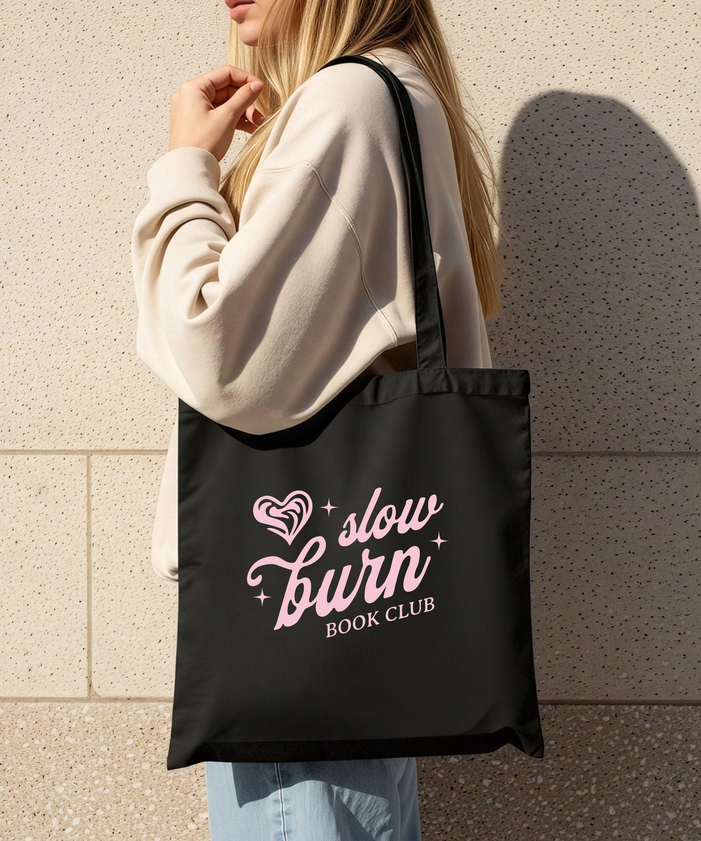 Slow Burn Book Club Tote Bag, Gifts for Romance Readers, Booklover Gift, Book Trope Tote Bag, Enemies to Lovers Tote Bag, Romance Book Merch