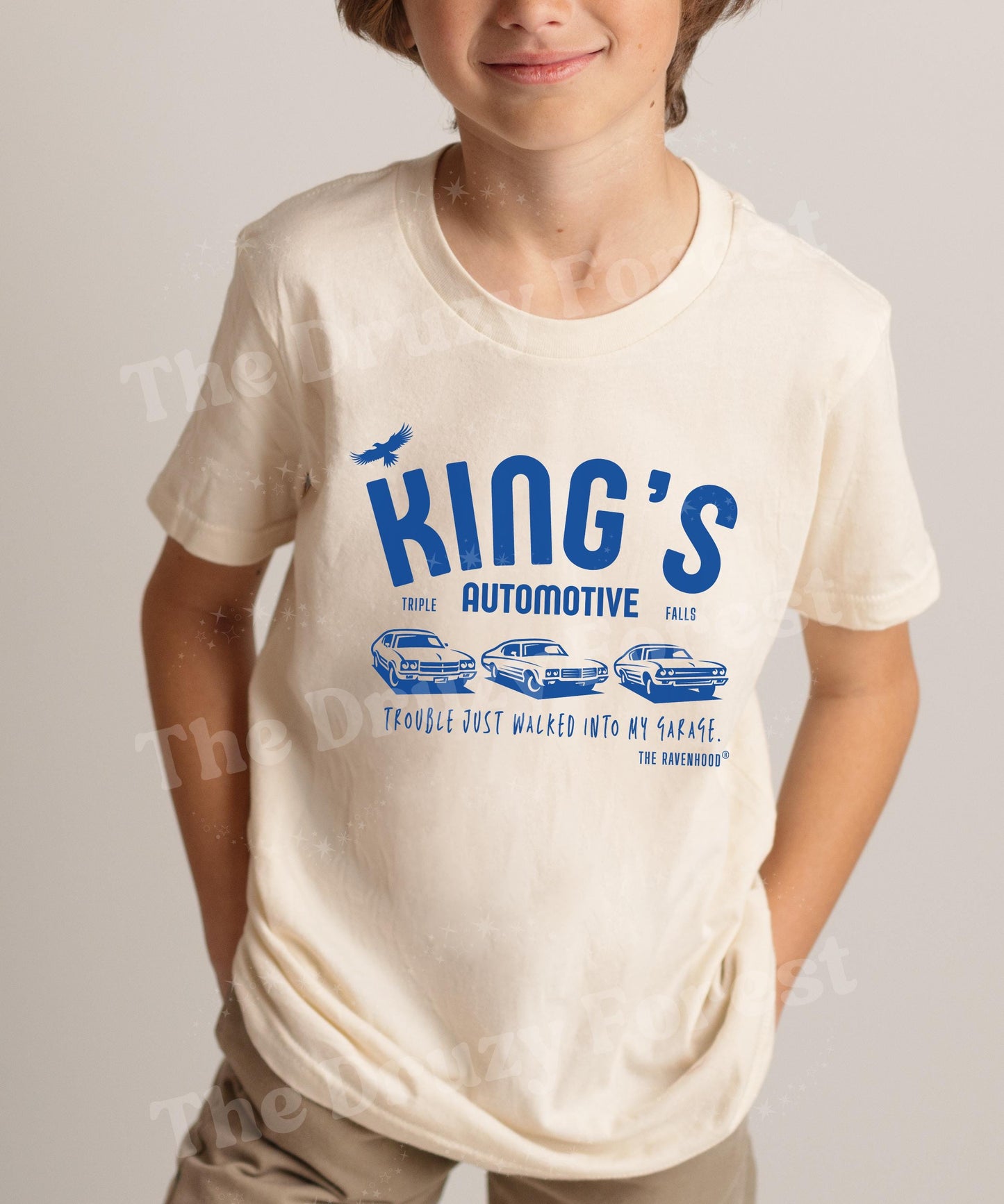 King's Automotive Toddler and Youth Shirt, The Ravenhood Book Series Licensed Kate Stewart Book Merch, Triple Falls Shirt Kids, Exodus Book