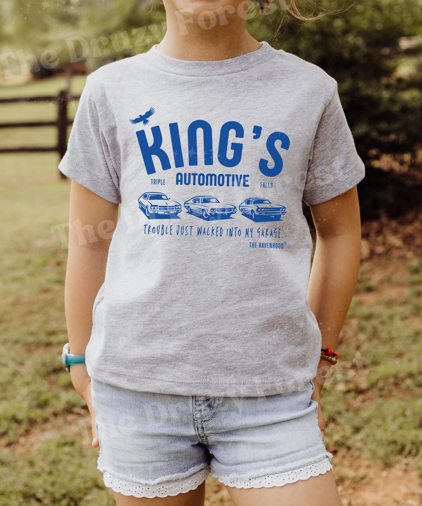 King's Automotive Toddler and Youth Shirt, The Ravenhood Book Series Licensed Kate Stewart Book Merch, Triple Falls Shirt Kids, Exodus Book