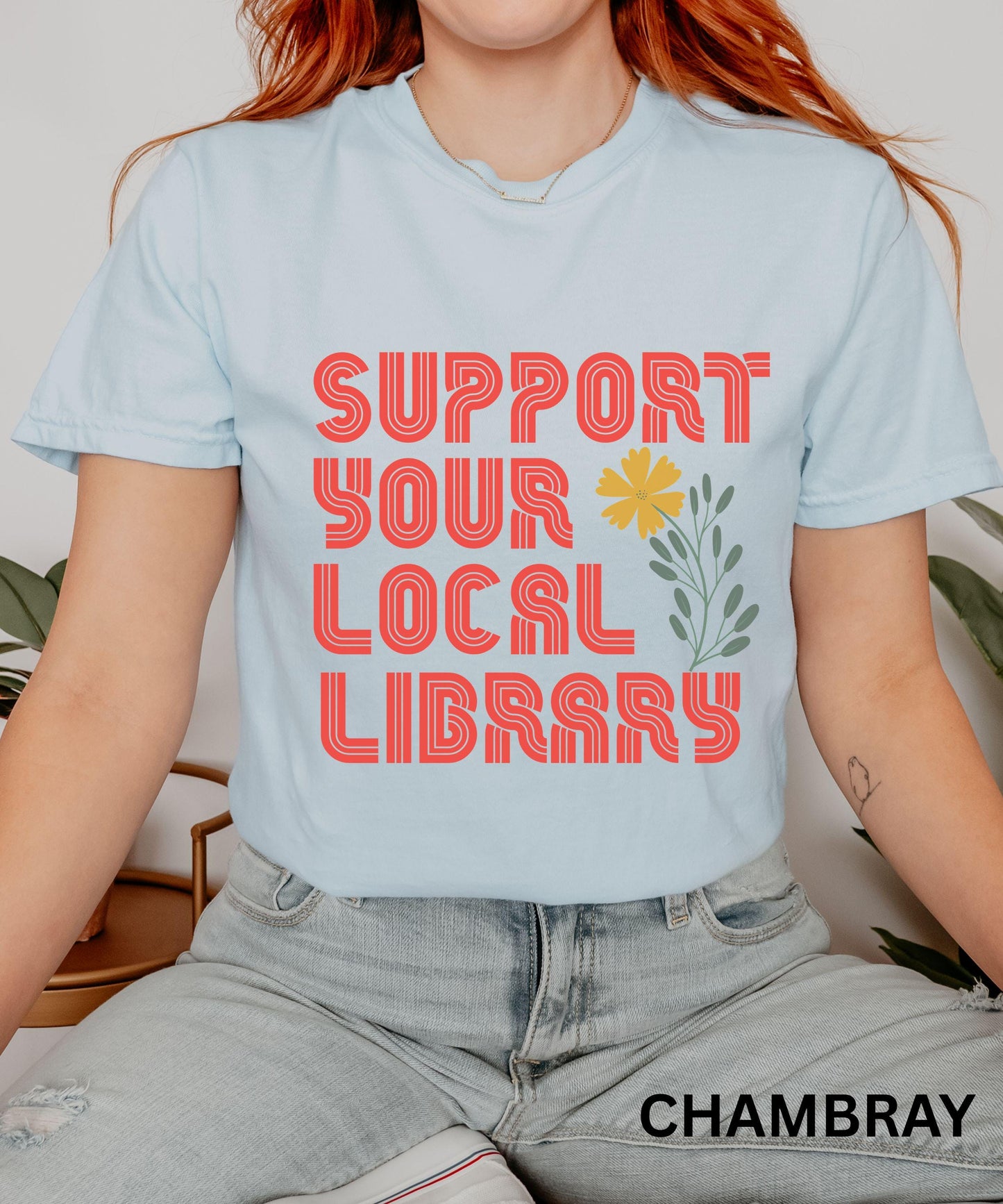 Support Your Local Library Shirt, Comfort Colors TShirt, Library Shirt, Book Lover Shirt, Book Related Gifts, Banned Books Activist Shirt