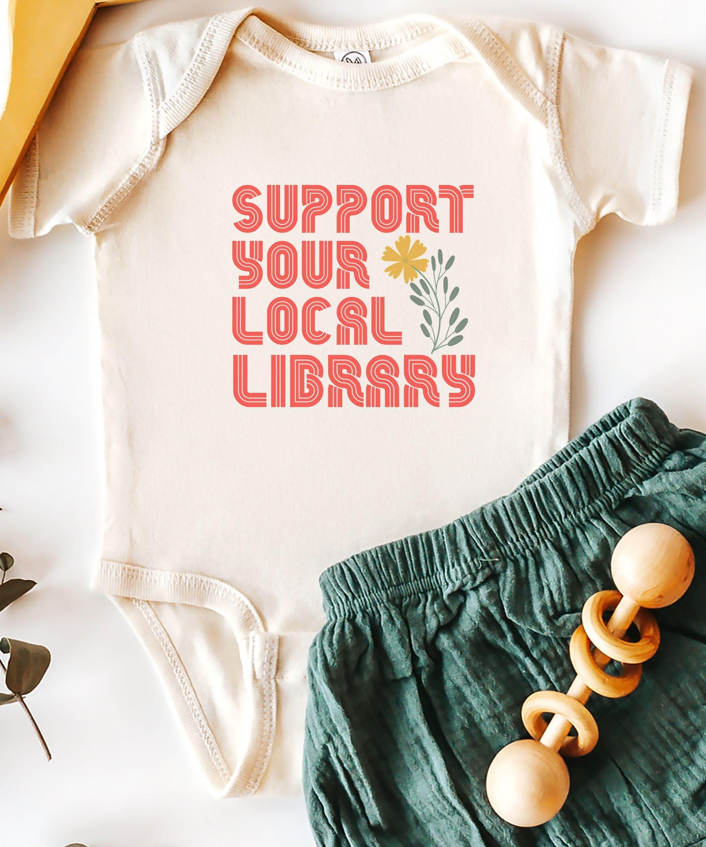 Support Your Local Library Baby Bodysuit, Book Related Baby Gifts, Banned Books Activist Shirt Baby, Bookish Baby Shower Gift